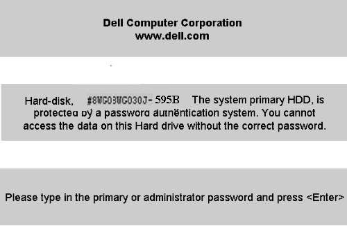 Dell 595B HDD password